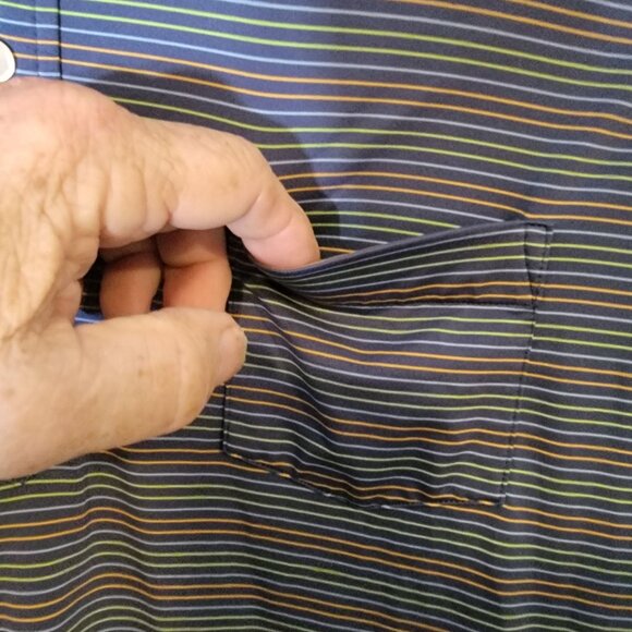 Peter Millar Summer Comfort Golf Polo Shirt Size Large Men's Blue Striped‎ - Picture 6 of 6